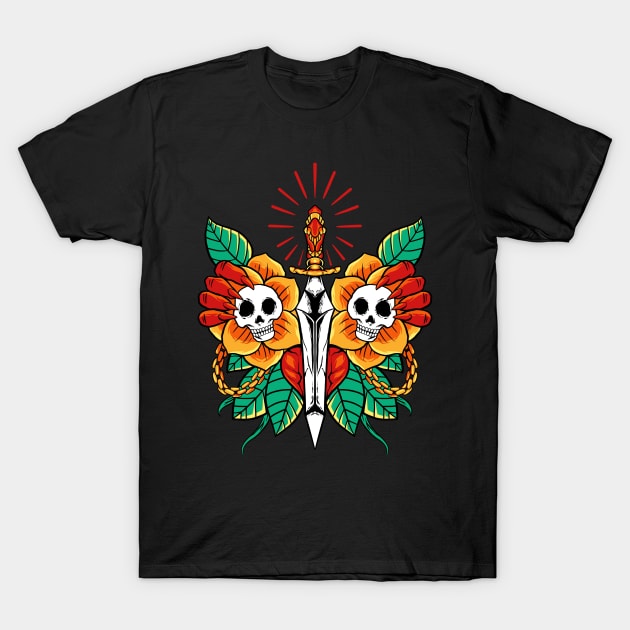 butterfly skull T-Shirt by spoilerinc